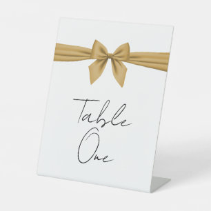 Black & gold elegant wedding table numbers pedestal sign