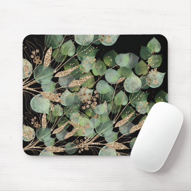 BLACK GOLD EUCALYPTUS THREAD Mouse Pad (With Mouse)