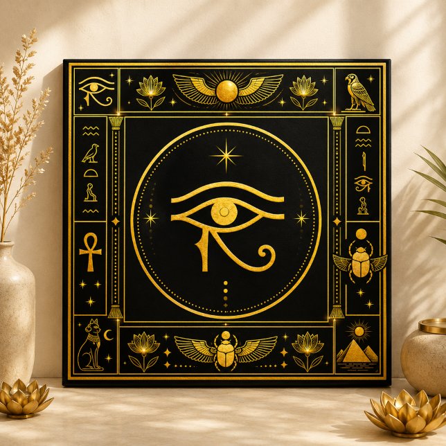 Black Gold Eye of Horus Egyptian Symbol Decor Tile (Creator Uploaded)