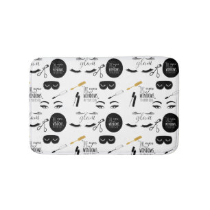 Black Gold Eyelashes Glam Bath Mat
