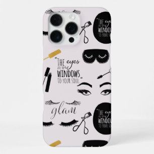Black Gold Eyelashes Glam Birthday iPhone 16 Pro Max Case