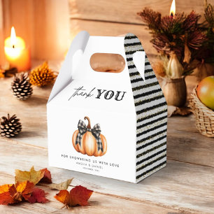 Black Gold Fall Pumpkin Baby Shower Favour Box