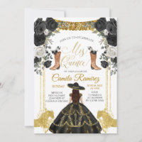 Black & Gold Fiesta Butterfly Mis XV Anos Invitati