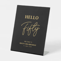 Black & Gold | Fifty Hello 50th Birthday Welcome