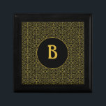 Black & Gold Filigree Monogram Gift Box<br><div class="desc">Elegant monogram  design features black and gold filigree background reminiscent of the 1920s Art Deco era. Personalise with your own monogram</div>
