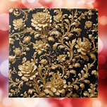 Black & Gold Flemish Baroque Tile<br><div class="desc">Drape your space in royal drama with this Black & Gold Flemish Baroque ceramic tile. Luxurious patterns meet modern edge, turning ordinary walls into timeless masterpieces. Elevate your room, elevate your soul—because basic décor never ruled an empire. Step away from bland and embrace bold elegance. This tile doesn't just decorate—it...</div>