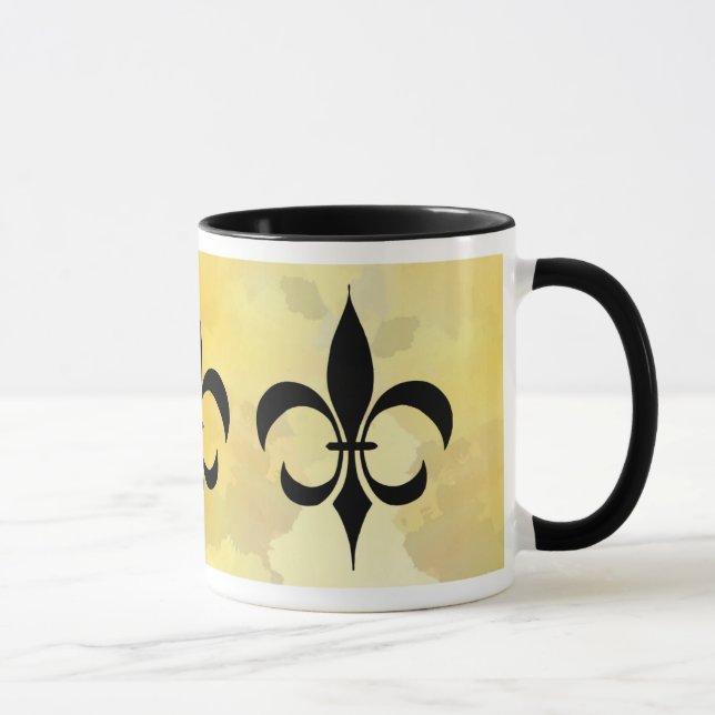 Black Gold Fleur-de-lis Mug (Right)