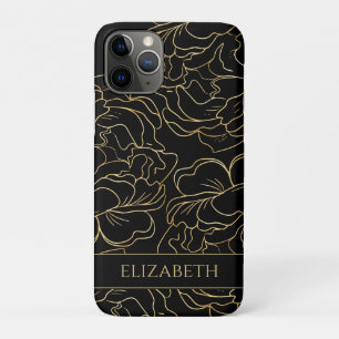 Black Gold Floral Personalised Case-Mate iPhone Case