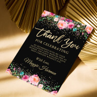 Black Gold Floral Surprise Retirement Party