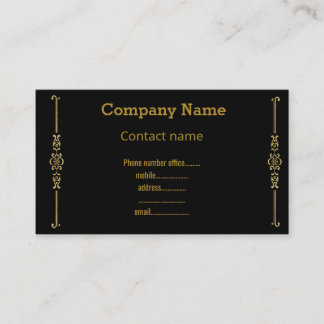 BLACK GOLD FLOURISH MODERN BUSINESS CARD