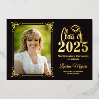 Black Gold FOIL Class of 2025 Photo Graduation