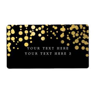 Black & Gold Foil Confetti Modern Package Label