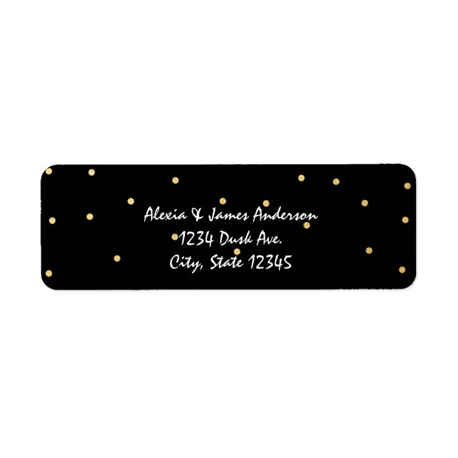 Black & Gold Foil Elegant Invitation Labels (Front)