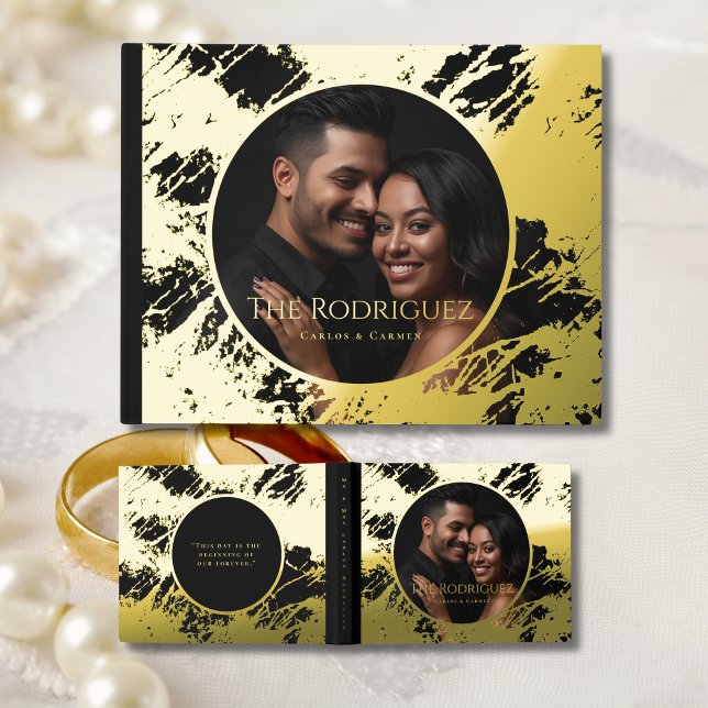 Black Gold Foil Guestbook Unique Fete Guest books (Creator Uploaded)