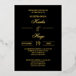 Black gold foil Spanish Wedding