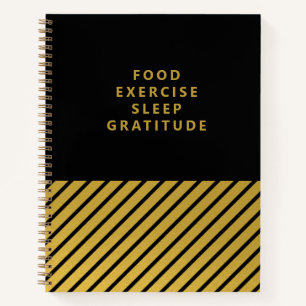Black Gold Foil Stripes Gratitude Journal