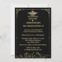 Black Gold foil Veterinary Medicine Graduation
