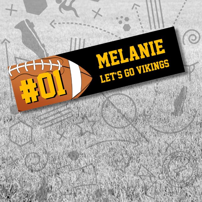 Black Gold Football Team Bumper Sticker (Creator Uploaded)