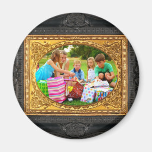 Black & Gold Frame - Add Your Photo! Magnet