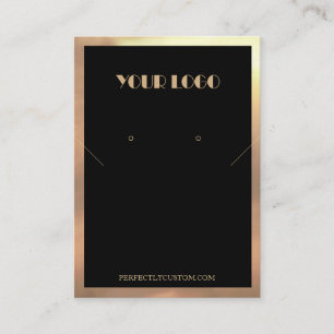 Black Gold Frame Modern necklace earrings Business Card