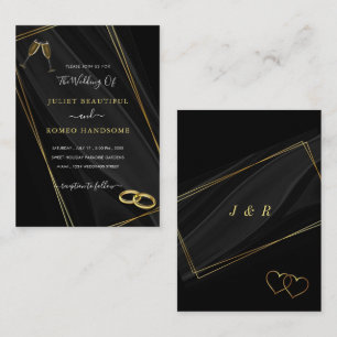 Black Gold Framed Your Wedding Invitation Template