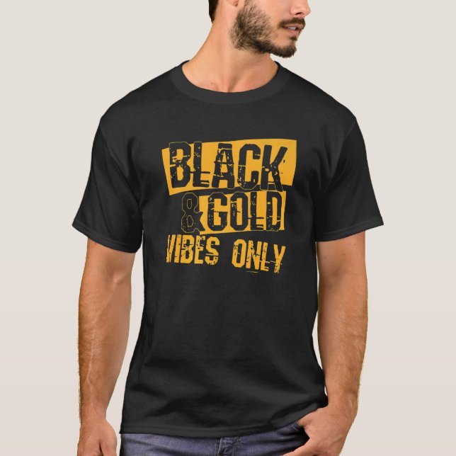 Black Gold Game Day Notre Dame High School Footbal T-Shirt (Front)