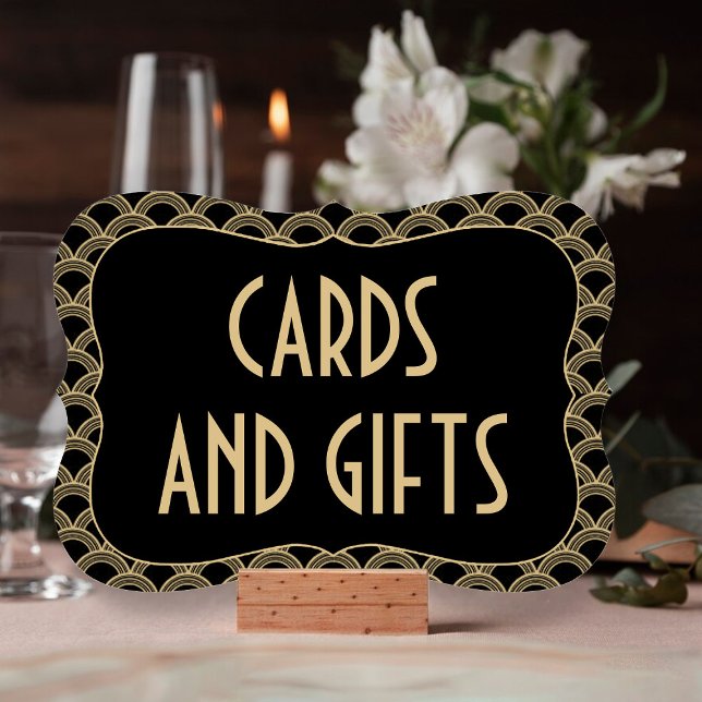 Black & Gold Gatsby Wedding Cards & Gifts Sign (Creator Uploaded)