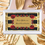 Black Gold Gem Roses  Business Card Holder<br><div class="desc">This business card case is of black gold gem roses custom-designed by deluxeforms.</div>