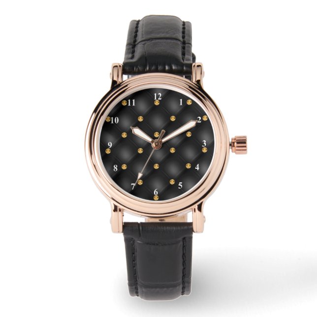 Black Gold Gemstone Watch (Front)