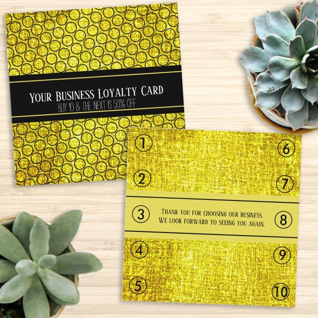 Black Gold Generic Business Loyalty Punch Appointment Card (Creator Uploaded)