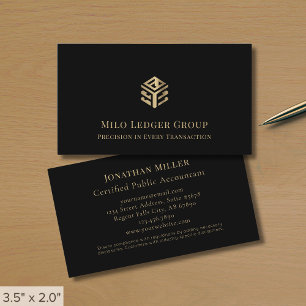 Black Gold Geometric Logo Business Card