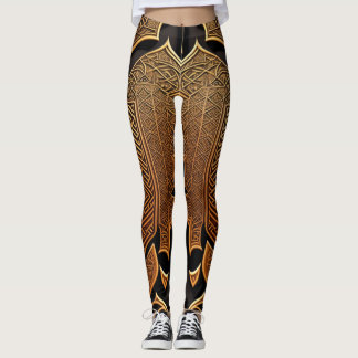 Black & gold Geometric patterns Leggings