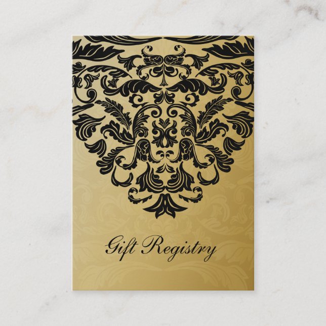 black gold Gift registry  Cards (Front)