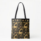 Black Gold Giraffe Boho Pattern Monogram