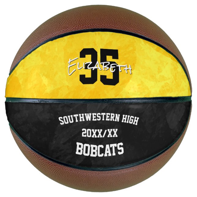 black gold girls team spirit commemorative basketball (Front)