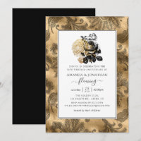 Black & Gold Glam 50th Golden Wedding Anniversary