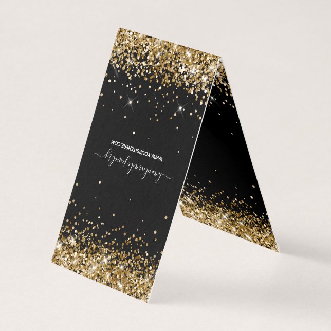 Black Gold Glitter 2 Necklace Display Cards (Front)