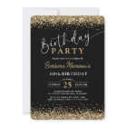 Black Gold Glitter Any Age 60th Birthday