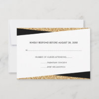 Black & Gold Glitter Business Professional RSVP