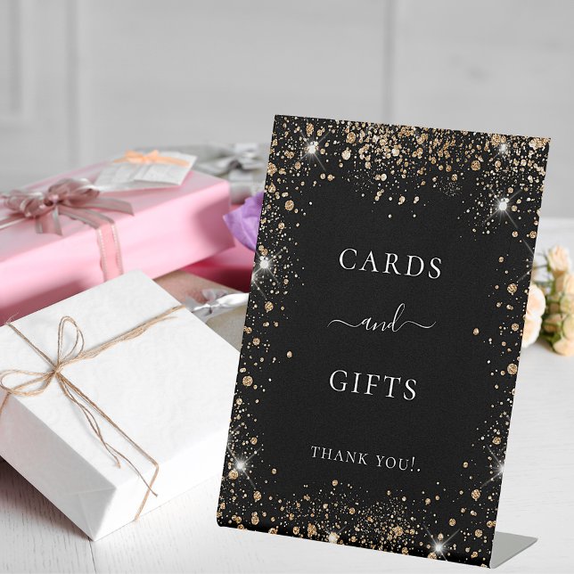 Black gold glitter cards gift sign (Creator Uploaded)