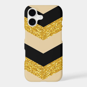 Black Gold Glitter Chevron iPhone 7 Case