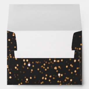 Black Gold Glitter Foil Confetti Elegant Sparkles Envelope