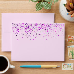 Black Gold Glitter Foil Confetti Elegant Sparkles Envelope