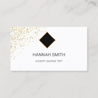 Black & Gold glitter Glitter Beauty Salon Calling Card