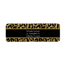 Black Gold Glitter Leopard Print Animal Print