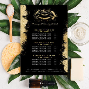 Black Gold Glitter Lips Makeup Artist Price List