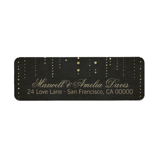 Black & Gold Glitter Look Wedding (Front)