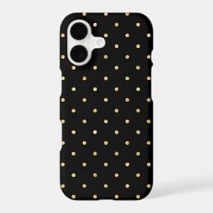 Black Gold Glitter Small Polka Dots Pattern