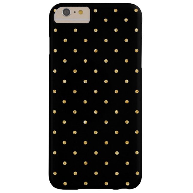 Black Gold Glitter Small Polka Dots Pattern Case-Mate iPhone Case (Back)