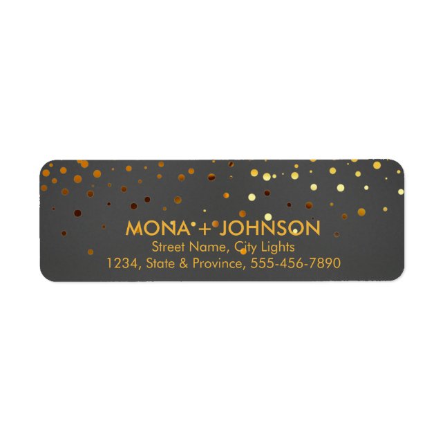 Black Gold Glitter Sparkle Confetti Dots Modern (Front)